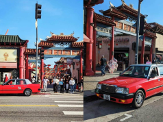 (多圖)香港紅的現身洛杉磯唐人街 惹熱議被問「過唔過海」