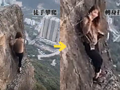 (有片)港女徒手爬自殺崖打卡捱轟 轉身嗌OK