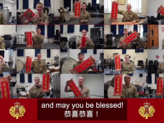有片!誠意十足 英陸軍高切斯特軍樂團廣東話拜年