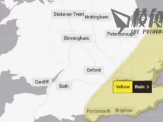 英國氣象局發黃色天氣警告 倫敦及東南部狂風暴雨 多地網絡及交通受影響