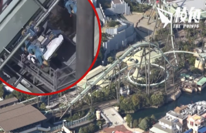 滿載過山車行駛途中突停 32乘客40米高空倒吊 大阪環球影城稱系統安全無人受傷