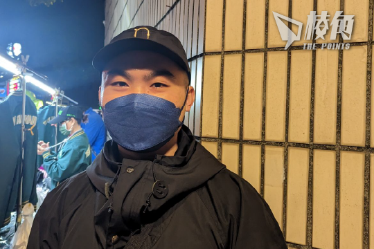 台灣選民穆先生。（棱角記者攝）