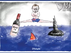 【Badiucao 巴丟草】漫畫澳洲外交政策, 在中國市場和國家安全間的危險馬戲團