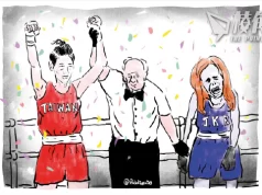 【Badiucao 巴丟草】恭喜台灣拳擊手林郁婷為台灣贏得奧運金牌!台灣加油!