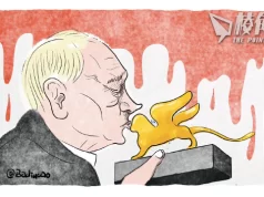 【Badiucao 巴丟草】我創作的有關俄羅斯戰爭宣傳滲透威尼斯電影節的漫畫。