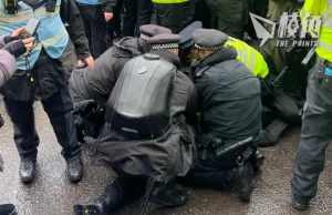 倫敦和平集會一男一女港人被捕 警方疑使用不當武力